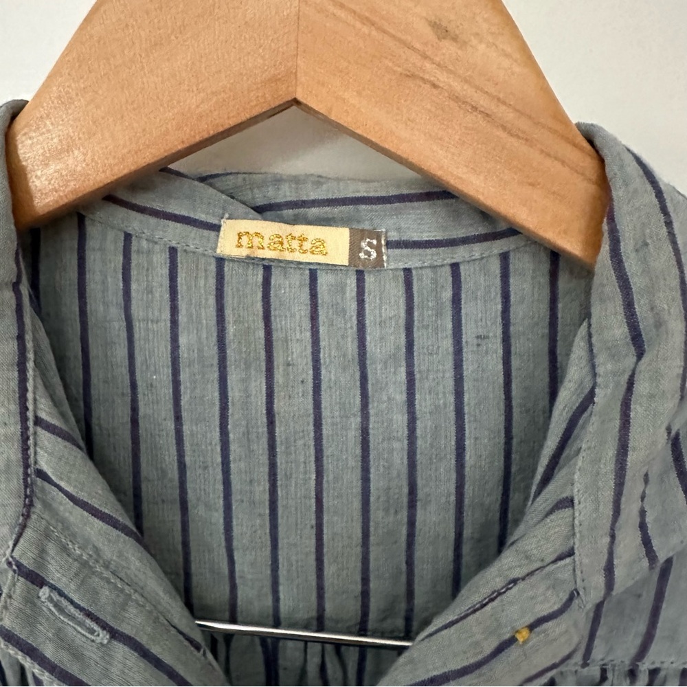 Matta Striped Midi Dress Blue size Small - Picture 7 of 10